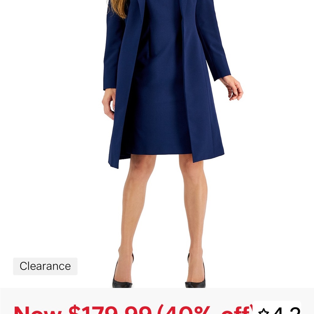 Le Suit Royal Blue Dress and Coat Set